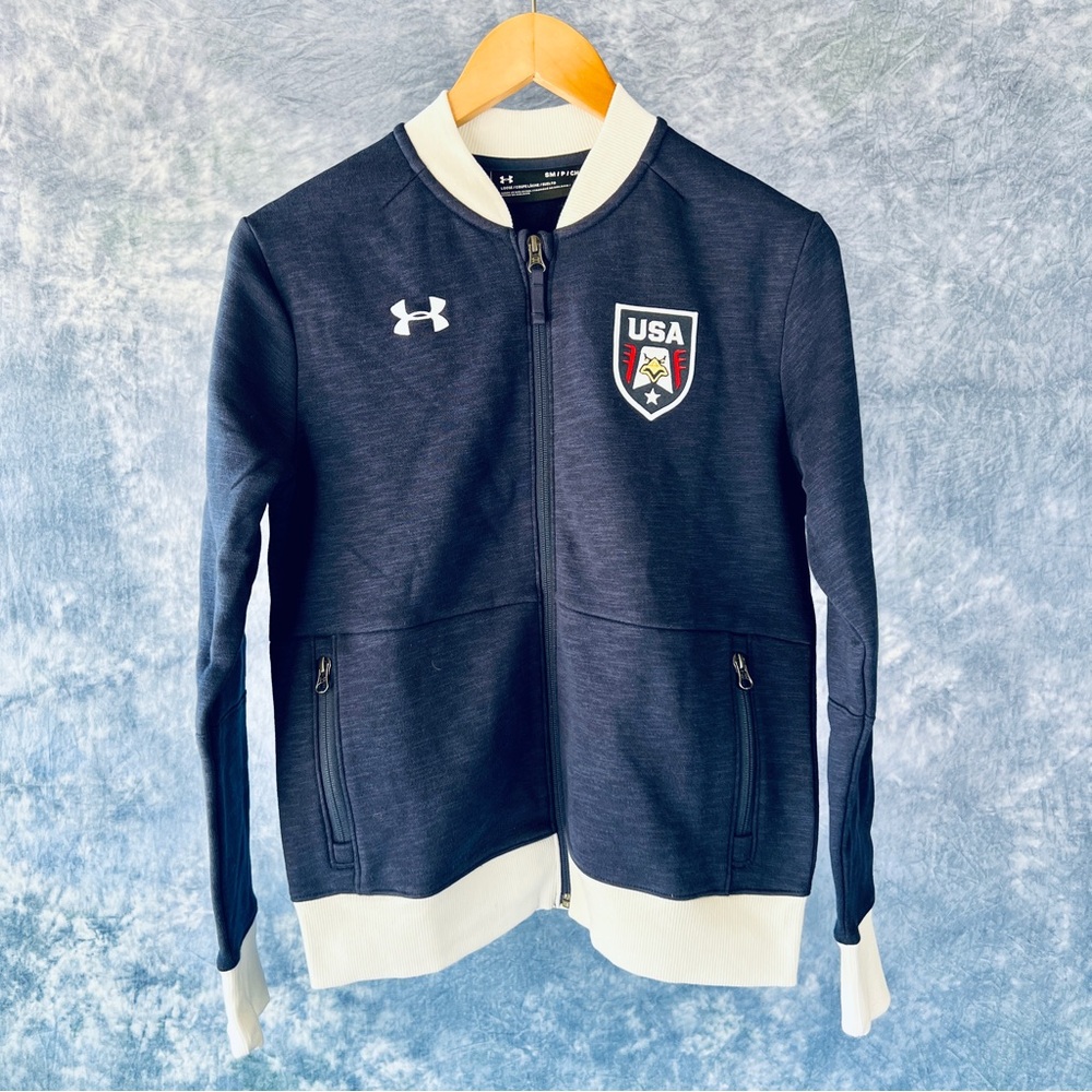 Under Armour Women's Stars & Stripes Fleece Bomber Jacket Sz S